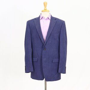 Ralph Lauren 42L Blue Blazer Sport Coat Jacket 2-Button Solid Y089